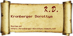 Kronberger Dorottya névjegykártya